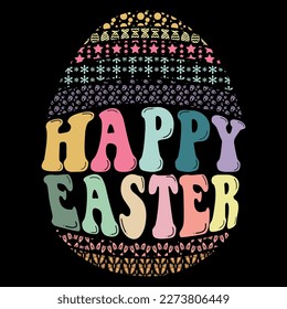 Happy easter day bunny funny easter rabbit eggs t-shirt design. typography graphic vector art shirt design. easter rabbit squad funny quotes shirt for kid, baby men, women. Poster, banner, and gift svg