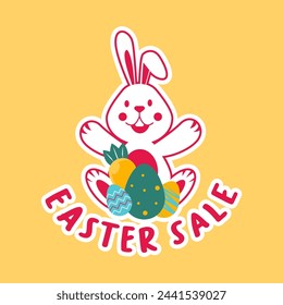 Feliz Día de Pascua Conejito Ilustración