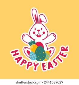 Frohe Ostern Hase Illustration