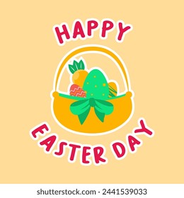 Happy Easter day Bunny Illustration