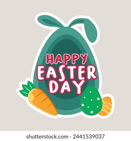 Happy Easter day Bunny Illustration