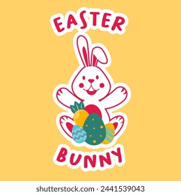 Feliz Día de Pascua Conejito Ilustración