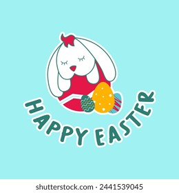 Feliz Día de Pascua Conejito Ilustración