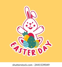 Happy Easter day Bunny Illustration