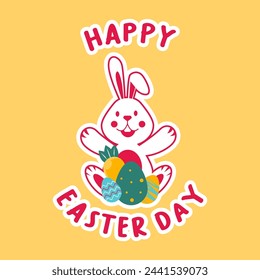 Happy Easter day Bunny Illustration