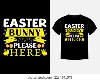 Happy easter day bunny typography vector t shirt design