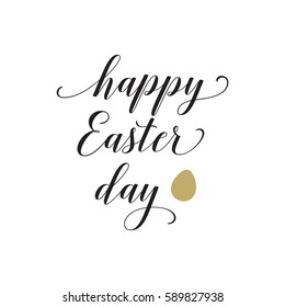 Happy Easter Day calligraphy with egg