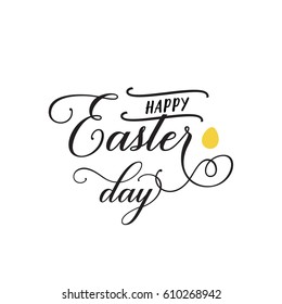 Happy Easter Day calligraphy with egg