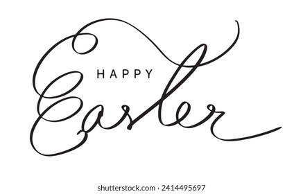 happy easter day calligraphy hand written text font vector illustration april month celebration festival happy easter egg holiday greeting art creative lettering element typography religion culture 