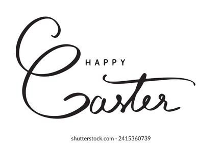 Happy easter day calligraphy hand writen font text rabit bunny  ear gift happy easter egg march april month holiday banner art pattern invitation abstract element event gift easter day beautiful 