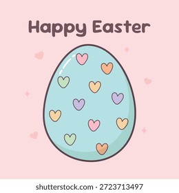 Happy Easter Day Card Printable. Colorful Decorated Easter Eggs Clipart for Easter Worksheet Printable. Easter Egg Clipart Illustration Vector Isolated on White Background.