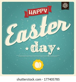 Happy Easter day card, typographical background, poster design elements, vector illustration