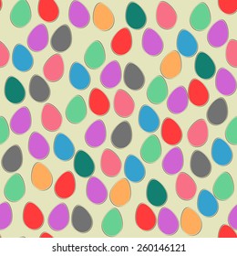 Happy Easter Day celebration background with colorful eggs.