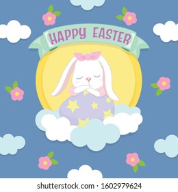 Happy Easter day celebration with easter egg.