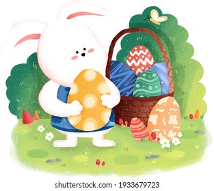 Happy Easter day celebration, Easter Egg, Rabbit