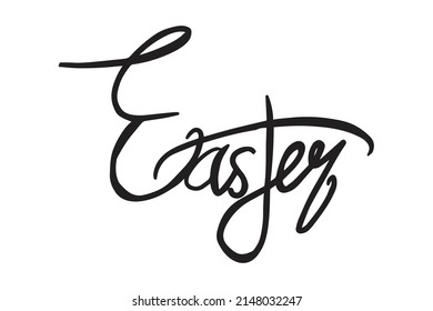 Happy easter day celebration. egg element, lettering easter vector illustration