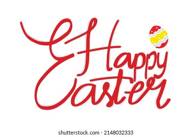 Happy easter day celebration. egg element, lettering easter vector illustration