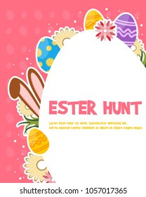 Happy easter day celebration poster