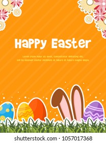 Happy easter day celebration poster
