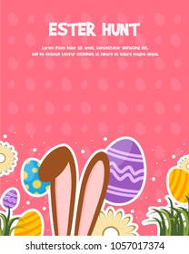 Happy easter day celebration poster