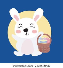 happy easter day celebration. rabbit easter