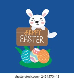 happy easter day celebration. rabbit easter