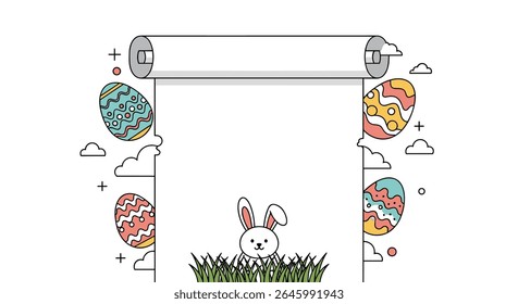 Happy Easter Day Celebration Template White Background for Social