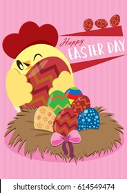 Happy Easter Day with Chicken