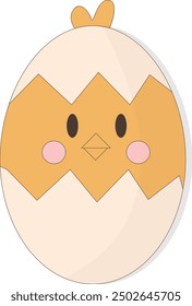 Feliz día de Pascua Clipart. Ilustración vectorial plana aislada sobre fondo blanco