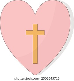 Happy Easter Day Clipart. Flat Vector Illustration Isolated on White Background