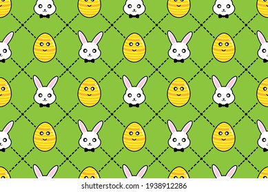 Feliz día de Pascua. El colorido patrón de huevo de Pascua es fondo sin fisuras. diseño para mascarilla, almohada, ropa, tela, envoltura de regalo. Vector.