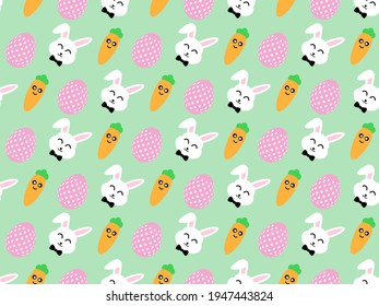 Happy easter day. Colorful easter egg pattern seamless background. design for mask face, pillow, clothing, fabric, gift wrap. Vector.