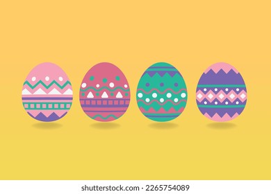 Happy Easter Day. Colorful easter eggs.