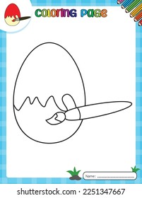 Happy Easter day. Coloring page for kids. Activity Book.