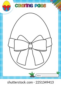 Happy Easter day. Coloring page for kids. Activity Book.