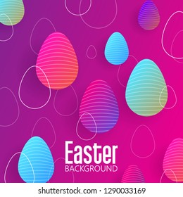 Happy easter day concept with colorful egg