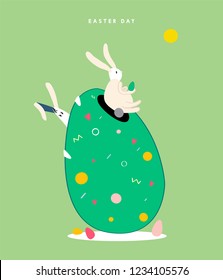 Happy Easter day concept illustration