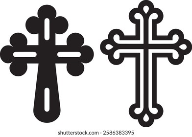 Happy Easter Day Cross Vector Design