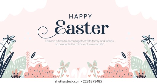 Happy Easter Day Design,  Egg Hunt Party Concept. Suitable for Poster Banner Flyer and Brochure Template