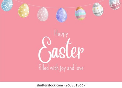 Happy Easter Day Design Vector Illustration.  Suitable for Poster Banner Flyer and Brochure Template	