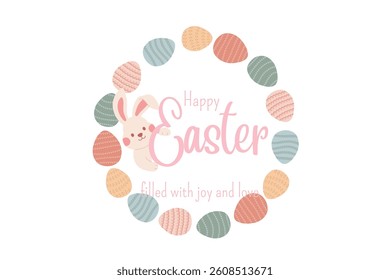 Happy Easter Day Design Vector Illustration.  Suitable for Poster Banner Flyer and Brochure Template	