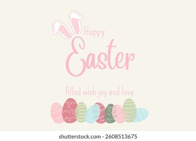 Happy Easter Day Design Vector Illustration.  Suitable for Poster Banner Flyer and Brochure Template	