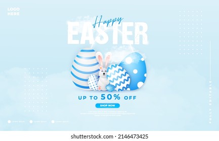 happy Easter day discount promo banner template