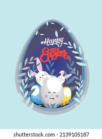 Happy easter day and easter egg easter bunny egg easter egg basket