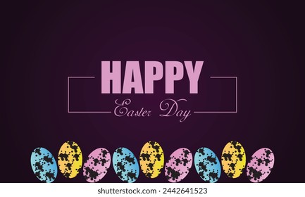 Happy Easter Day with egg stylish text design