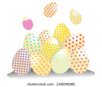 Happy Easter day eggs painting colorful 