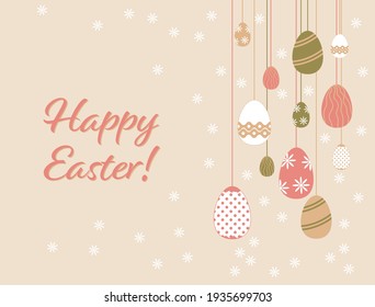 Happy Easter day festival background with eggs decoration 