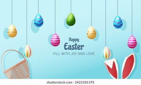 Happy easter day fill with joy and love background