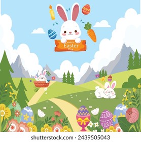 Happy easter day graphic element design