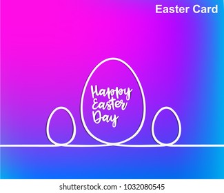 happy easter day greeting card on colorful background, template design,
line art, beautiful color